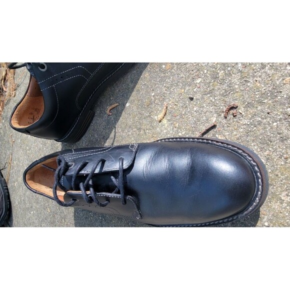 Mens Black Business Casual Black Leather Semi- Dress Shoes Clarks Brogue US 11